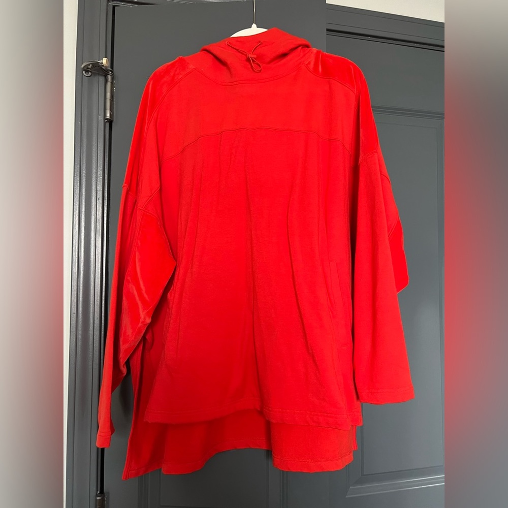 Free People Oversized Velvet Sleeve Hoodie